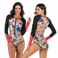 Surfing suit Siamese long-sleeved female swimsuit hot spring swimsuit diving suit 7731