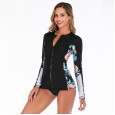 Split long-sleeved surfing suit sunscreen female swimsuit hot spring diving suit swimsuit 6625