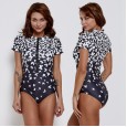 Sexy Siamese female swimsuit hot spring surfing suit diving short sleeve swimsuit 9545