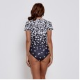 Sexy Siamese female swimsuit hot spring surfing suit diving short sleeve swimsuit 9545