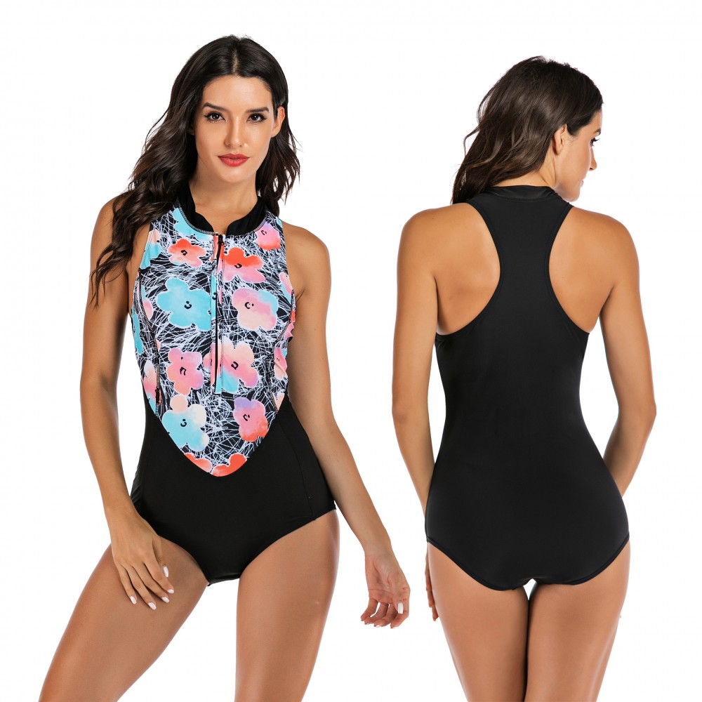 Surfing suit one-piece sleeveless female swimsuit hot spring swimsuit diving suit 7707