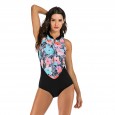 Surfing suit one-piece sleeveless female swimsuit hot spring swimsuit diving suit 7707