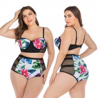 Plus size bikini underwire big cup ladies swimsuit swimsuit 6649