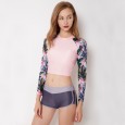 Split long-sleeved surfing suit female swimsuit hot spring swimsuit 9064