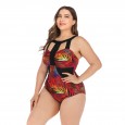 Siamese enlarged female swimsuit big cup MM swimsuit was thin 6674