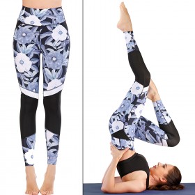 Running tight moisture wicking yoga pants sports fitness pants female printed leggings 024