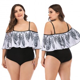 Siamese enlarged ladies swimsuit big cup MM big ruffled swimsuit 8846