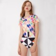 One-piece surf clothing short-sleeved female swimsuit hot spring swimsuit 9054
