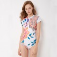 One-piece surf clothing short-sleeved female swimsuit hot spring swimsuit 9072