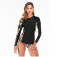 Split long-sleeved surfing suit sunscreen female swimsuit hot spring diving suit swimsuit 6602