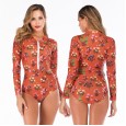 Siamese long-sleeved surfing suit sunscreen female swimsuit hot spring diving suit swimsuit 6633