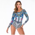 One-piece long-sleeved surfing suit sunscreen female swimsuit hot spring diving suit swimsuit 6626