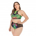 Plus size bikini gathered big cup ladies swimsuit swimsuit 6671
