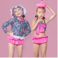 Baby girl cute hot spring split swimsuit long sleeve sunscreen with swimming cap diving suit swimsuit 33