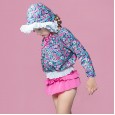 Baby girl cute hot spring split swimsuit long sleeve sunscreen with swimming cap diving suit swimsuit 33