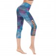 Running tight eight-point shorts yoga pants sports fitness pants female printed leggings 042