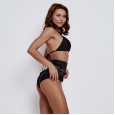 Sexy high waist bikini swimsuit hollow lace slimming swimsuit 9512