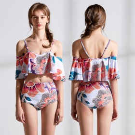 Hot spring sexy lady swimsuit sexy ruffled bikini 9098