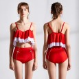 Hot spring sexy lady swimsuit sexy ruffled bikini 9096