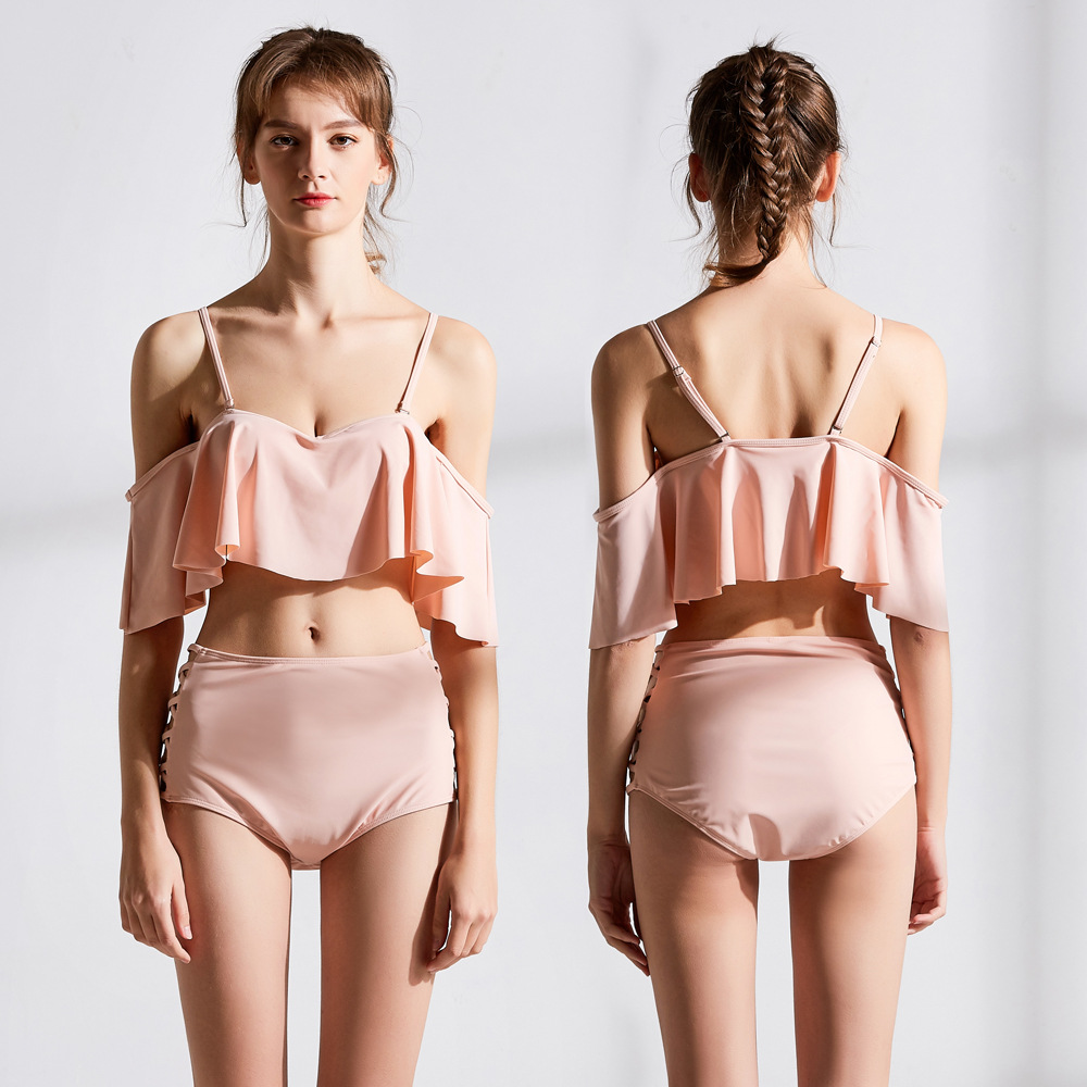 Hot spring sexy lady swimsuit sexy ruffled bikini 9099