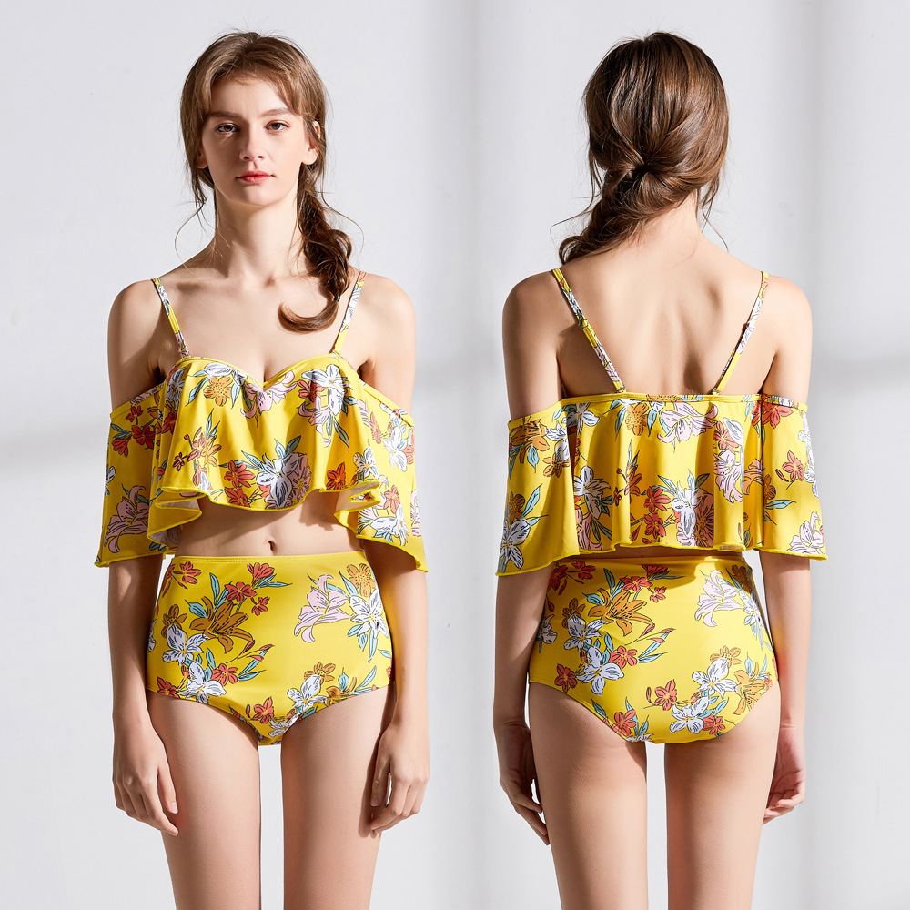 Hot spring sexy lady swimsuit sexy ruffled bikini 9097