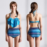 Hot spring sexy lady swimsuit sexy ruffled bikini 9095