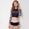 Split long-sleeved surfing suit female swimsuit hot spring swimsuit 9068