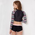 Split long-sleeved surfing suit female swimsuit hot spring swimsuit 9068