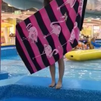 Large bath towel Nordic ethnic style big flower active printing bathroom bath seaside thickened pure cotton beach pad towel