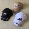 New trendy baseball cap embroidery rose men and women duck tongue hat tide sunscreen couple casual hat
