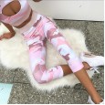 ! Hot sale new floral print yoga pants suit fitness sports suit yoga pants tops women