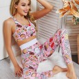 ! Spring and summer cartoon pattern yoga clothes Slim hip pants yoga suit sports fitness suit female