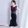 Sleeveless dress female spring new intellectual commuting Slim bag hip mid-length women's one-step skirt
