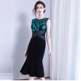 Sleeveless dress female spring new intellectual commuting Slim bag hip mid-length women's one-step skirt