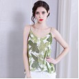 Careful machine V-neck camisole summer new printed chiffon wear wild vest loose shirt top