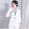 Small suit jacket professional wear spring and summer new solid color acetate lapel jacket one button suit female jacket
