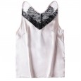 New spring silk V-neck sleeveless solid color sexy lace hollow halter top women's clothing