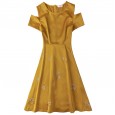 Short-sleeved embroidery plus size dress spring new women's fashion vest skirt women
