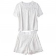 Spring and summer new women's lace wide-leg pants suit high-end large size two-piece suit