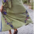 Spring new women's embroidery cardigan long skirt women's embroidery long sleeve dress