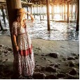 Spring and summer hot dresses British women's v-neck single-breasted big swing print dress