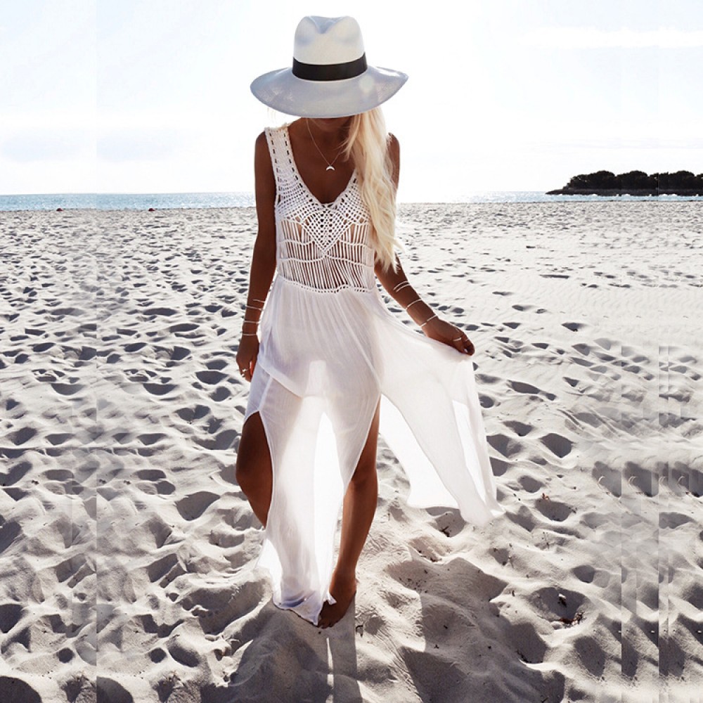 Women's dress new fringed blouse chiffon bikini beach skirt