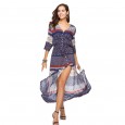 Summer women's long skirt single-breasted dress