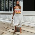 Spring and summer new wind lotus leaf color matching back strap tube top