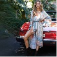 Spring and summer new bohemian vacation beach print long section lace-up cover sunscreen shirt