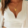 Spring and summer sexy V-neck lantern sleeves short navel slim wild shirt