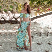 Hot-selling beach vacation was thin jacket skirt skirt bohemian casual female two-piece suit