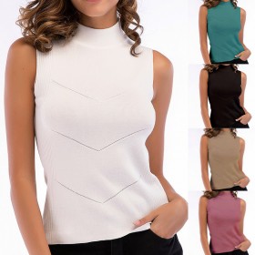 Women's summer sexy solid color with small suspenders knitted bottoming vest ladies outer wear