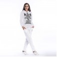 Women's casual suit spring and autumn new women's hooded Christmas element sweater trousers two-piece suit