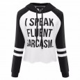Spring new hot sale women's short hooded long-sleeved letter printed t-shirt sweater